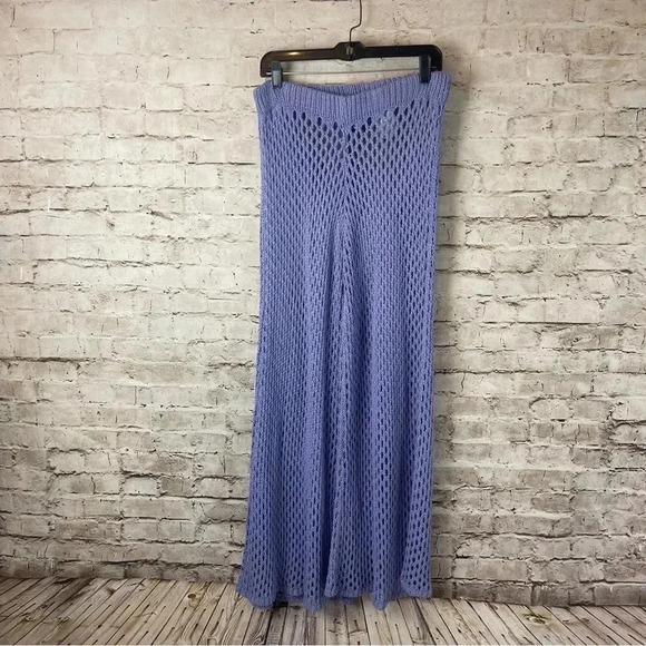 The Ragged Priest Wide Leg LIVEWIRE Pants Light Purple Open Knit Acrylic XS/S - Picture 10 of 10